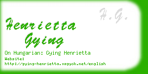 henrietta gying business card